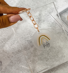 HOPE Personalised Keyring keychain gift print rose gold gold silver acrylic epoxy fashion