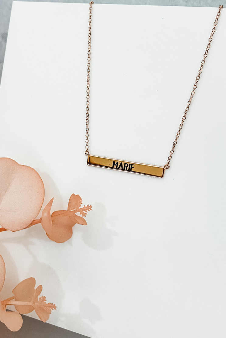 Narrow Plate Personalised Name Necklace gift