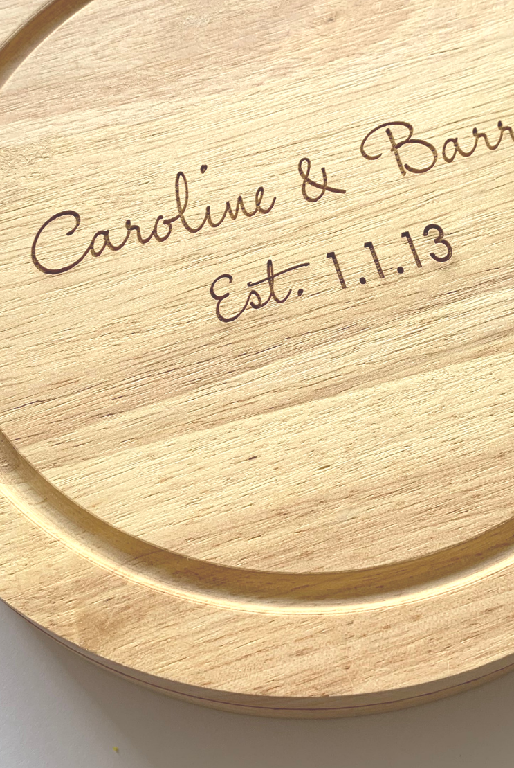 Personalised Round Swivel Cheese Board Sets
