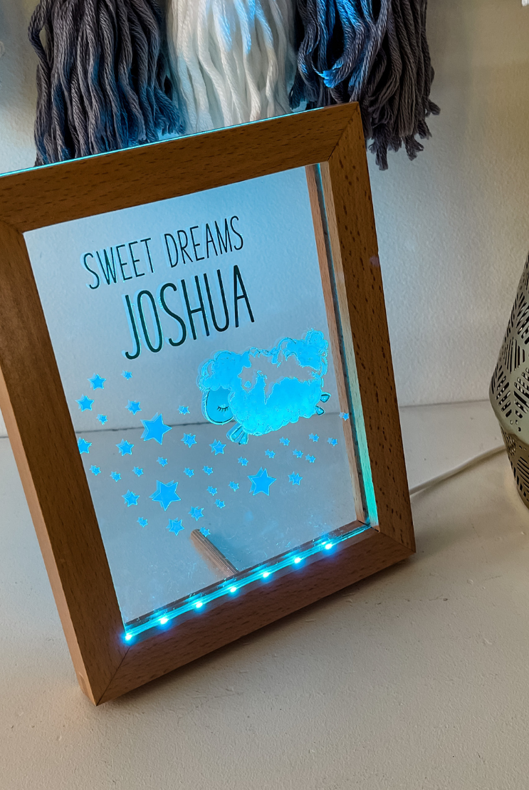 Personalised PRINTED LED Frame 7 RGB LIGHTS