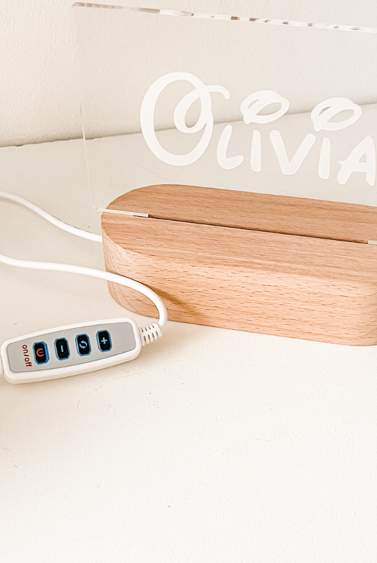 Personalised LED Timber Base Night Light