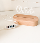 Personalised LED Timber Base Night Light