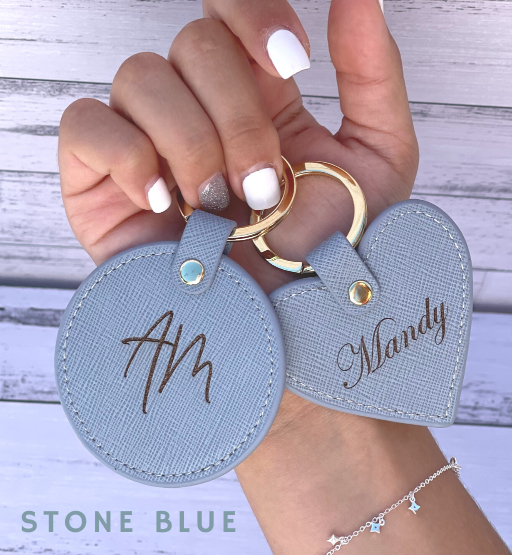 personalised luxury leather keyring keychain key