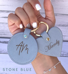 personalised luxury leather keyring keychain key