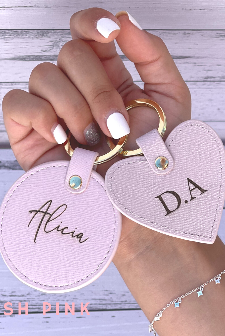 personalised luxury leather keyring keychain key