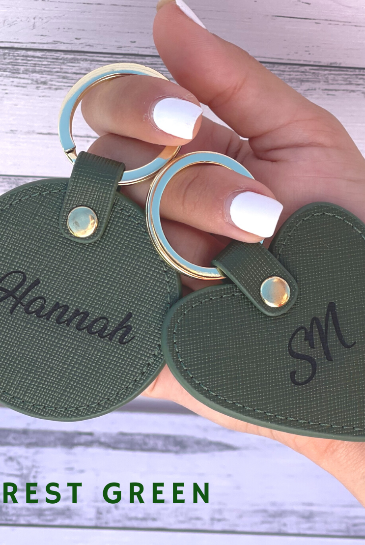 personalised luxury leather keyring keychain key