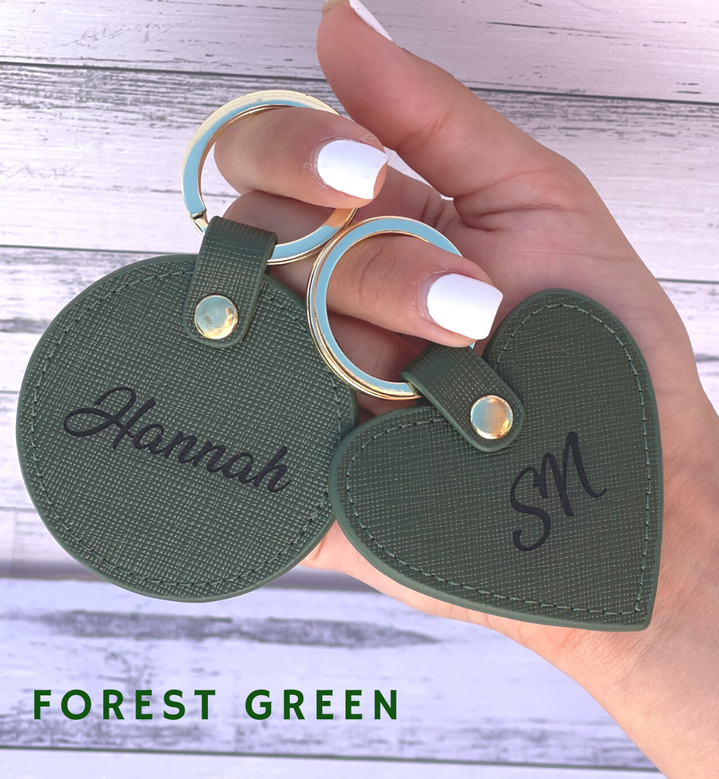 personalised luxury leather keyring keychain key