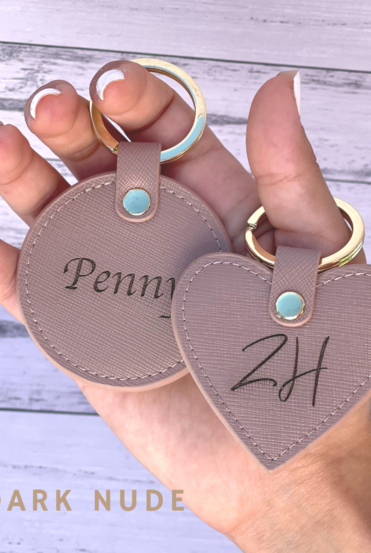 personalised luxury leather keyring keychain key
