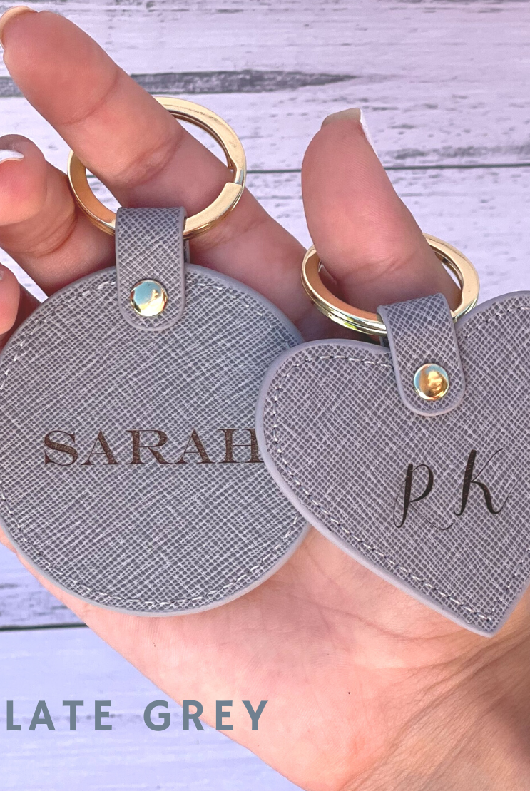 personalised luxury leather keyring keychain key