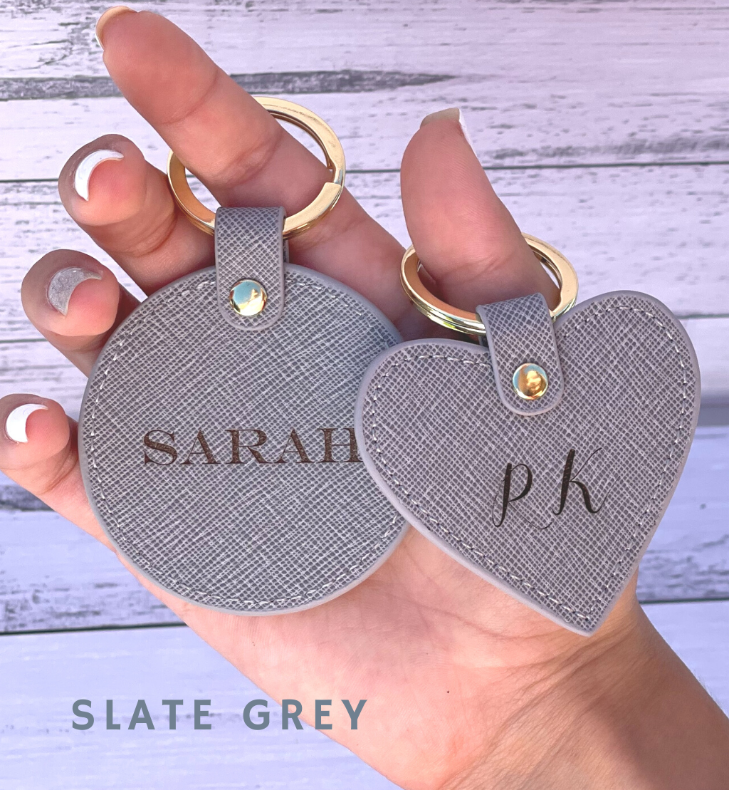personalised luxury leather keyring keychain key