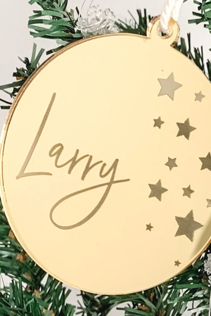 PERSONALISED SOLID ROUND CHRISTMAS ORNAMENT GOLD