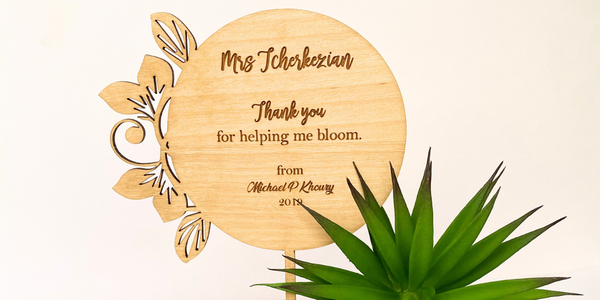 Personalised gift planter sticks