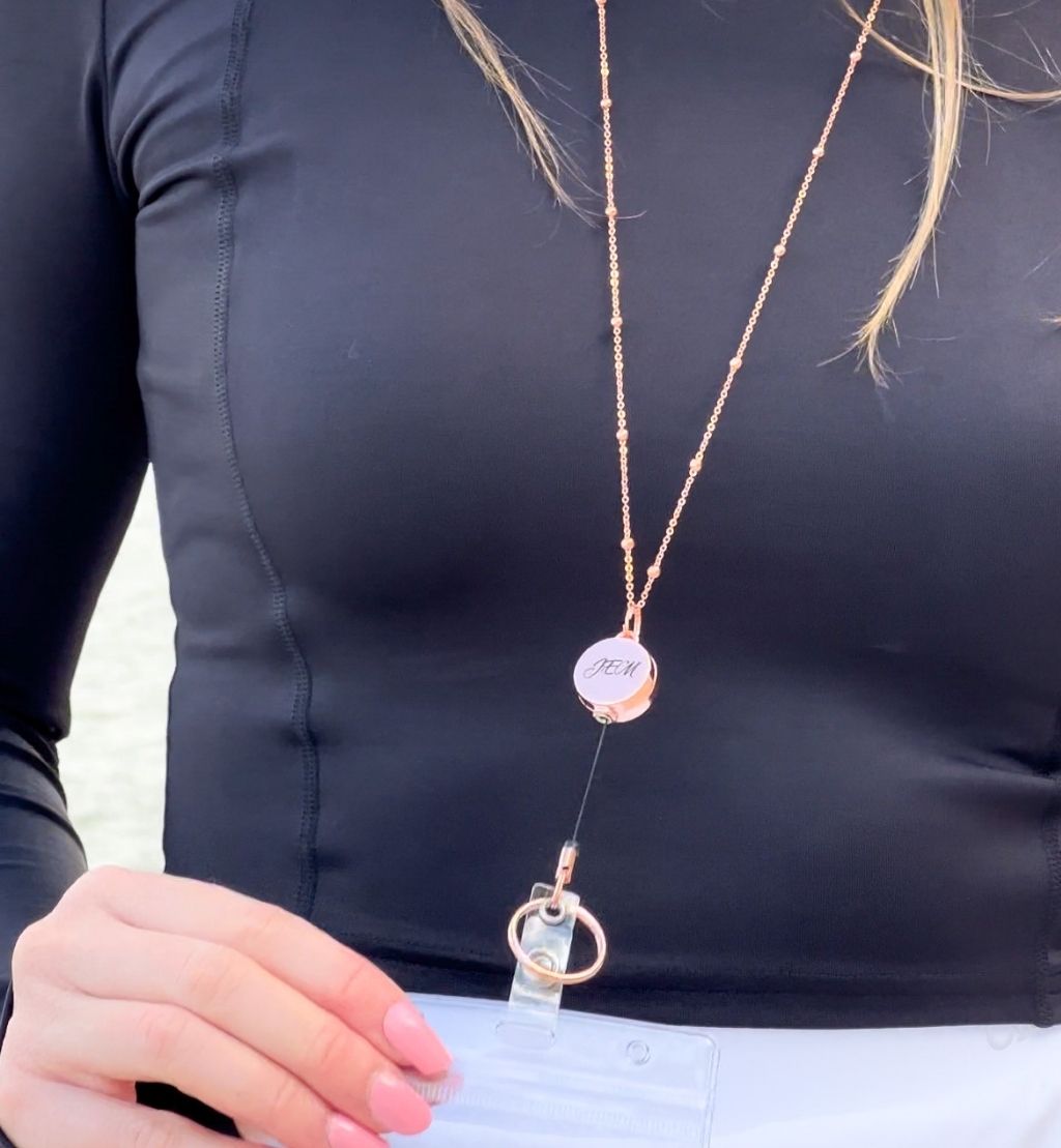 Beaded Personalised Retractable Badge Lanyard