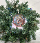 Stained Glass-Inspired Round Christmas Ornament