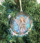 Stained Glass-Inspired Round Christmas Ornament