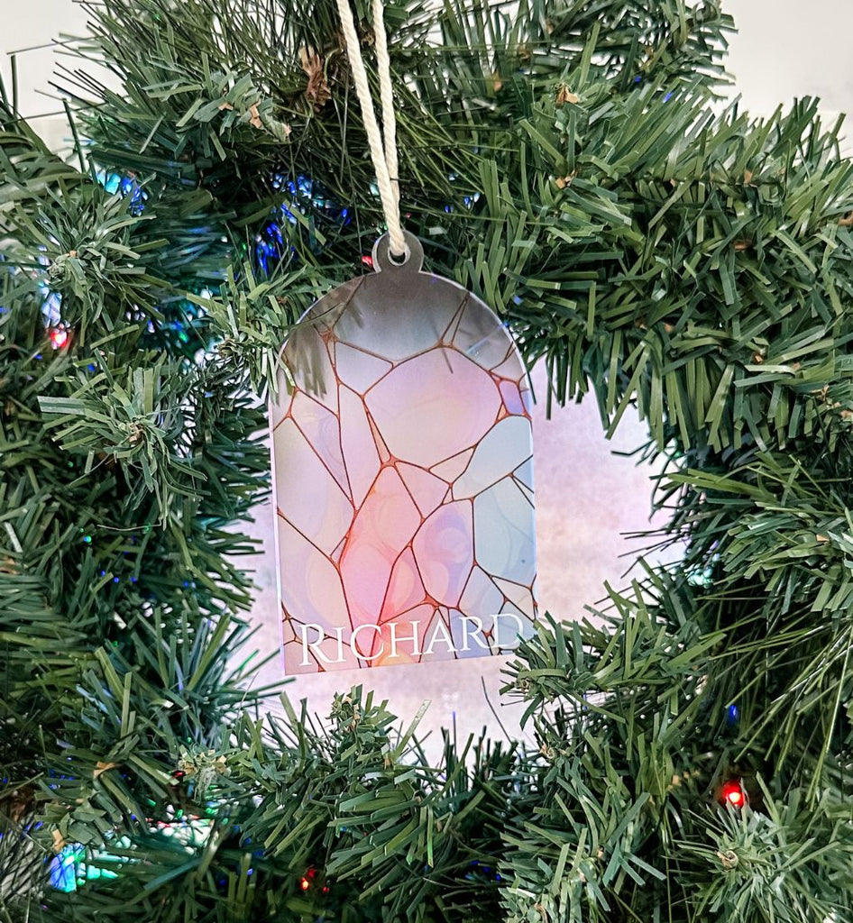 Personalised Stained Glass-Inspired Arch Ornament