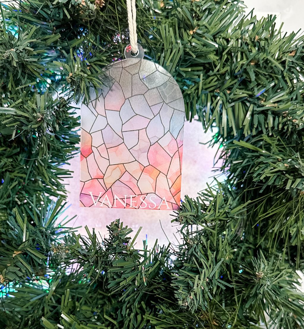 Personalised Stained Glass-Inspired Arch Ornament