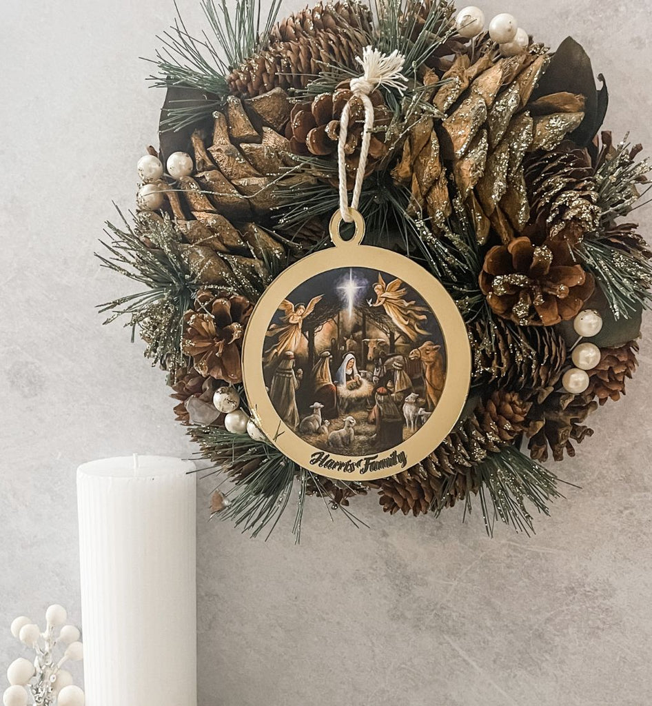 Personalised Nativity Scene Christmas Ornament