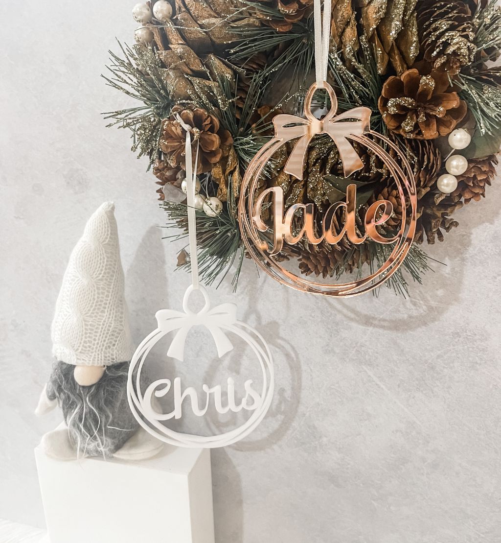 Personalised Ribbon Bauble Ornament