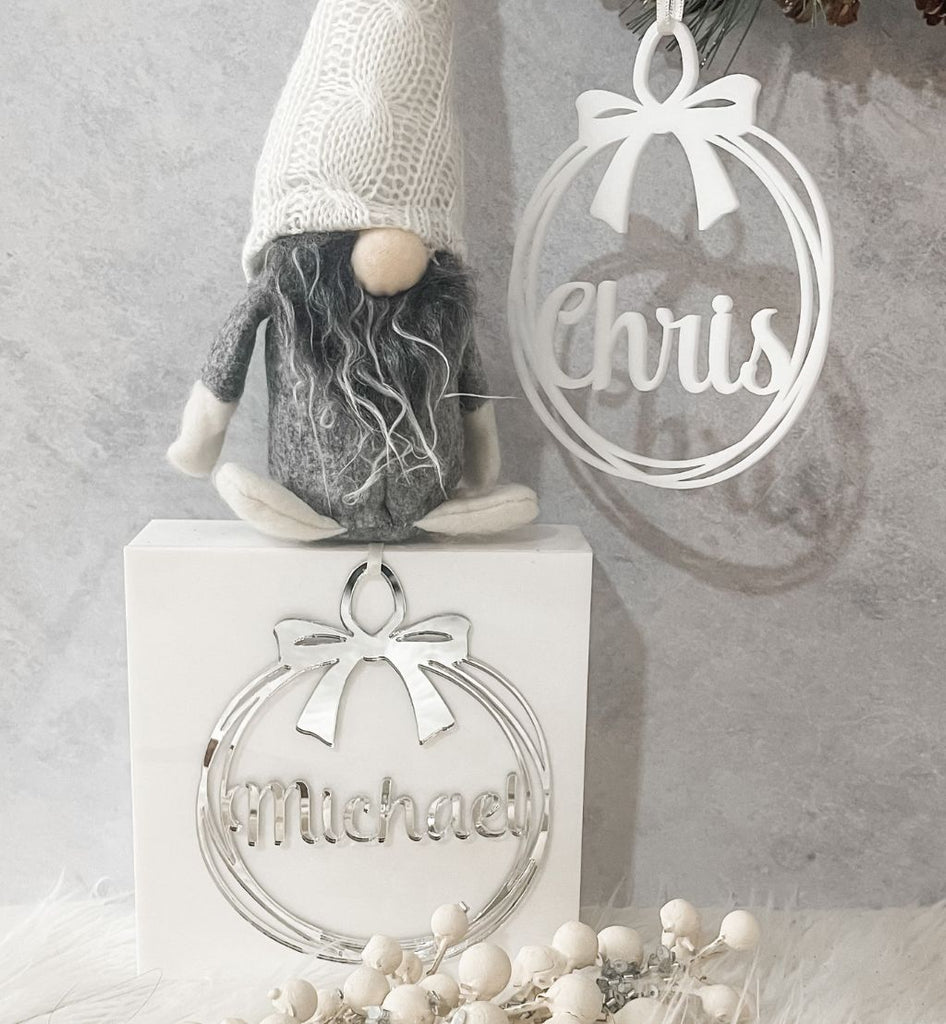 Personalised Ribbon Bauble Ornament