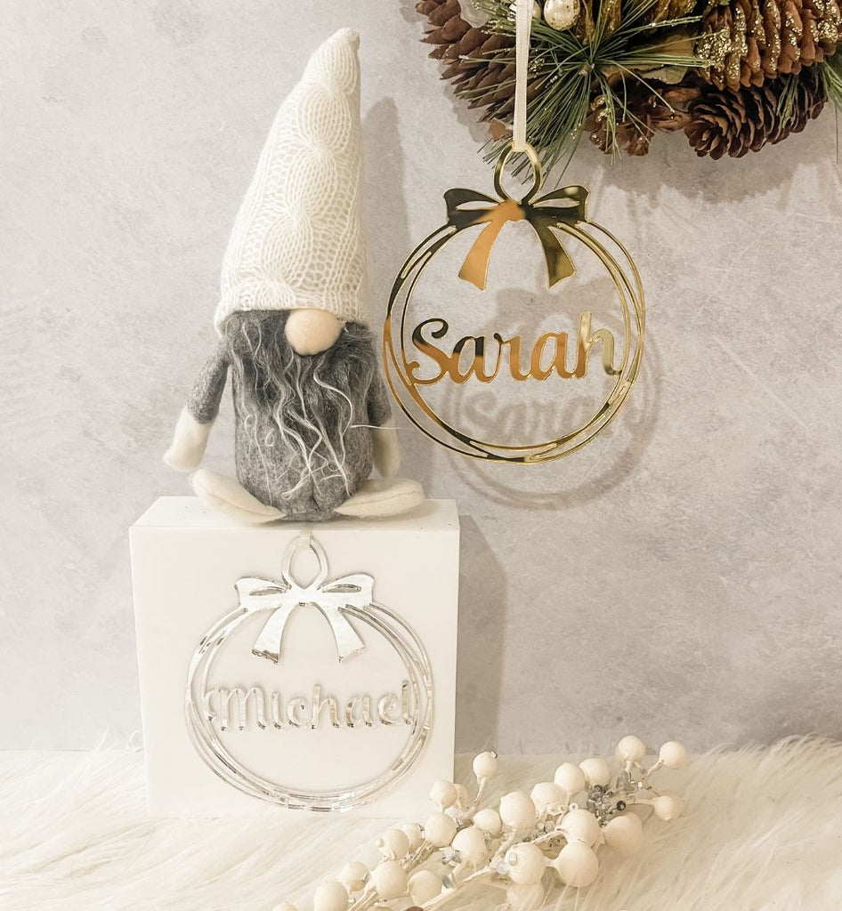 Personalised Ribbon Bauble Ornament