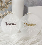 Personalised Frosted Print Snowflake Ornament