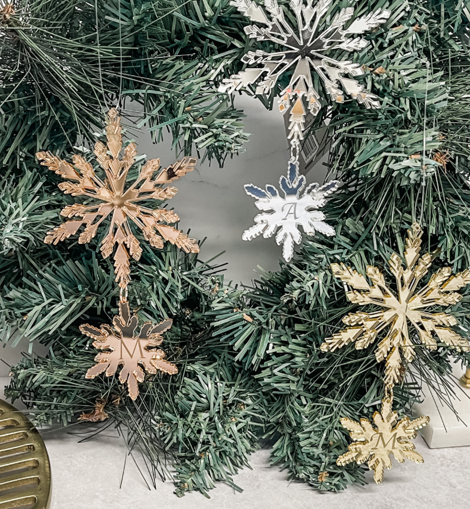 Personalised Snowflakes Drops Ornament