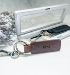 Personalised Retro Leather Keyring