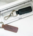 Personalised Retro Leather Keyring