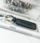 Personalised Retro Leather Keyring