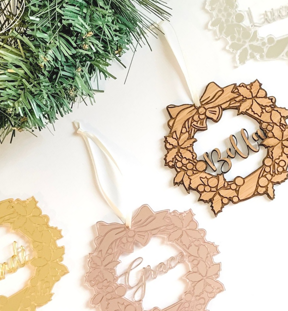 Personalised Christmas Wreath Ornament