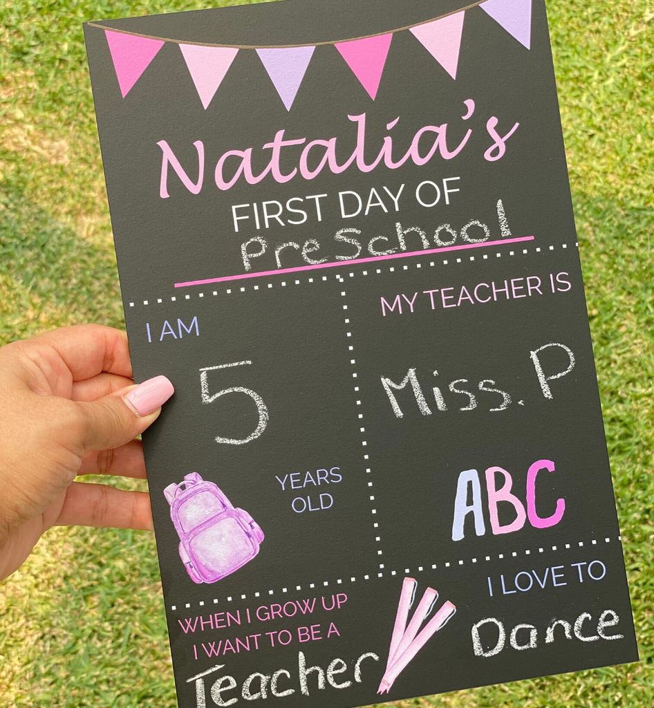 Personalised First Day Chalkboard