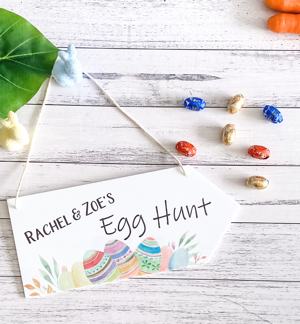 PERSONALISED PRINTED EGG HUNT SIGN