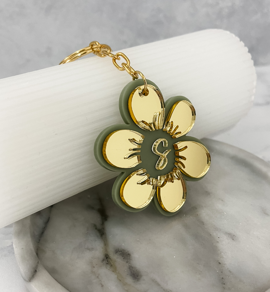 personalised daisy keyring keychain gift birthday syndey austrlia perfect occasion wedding