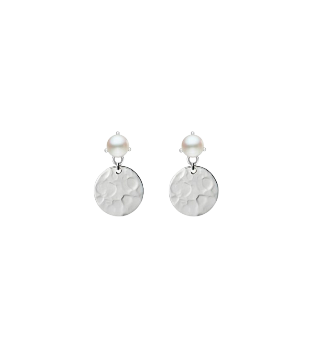 Drop Disk Pearl Earing