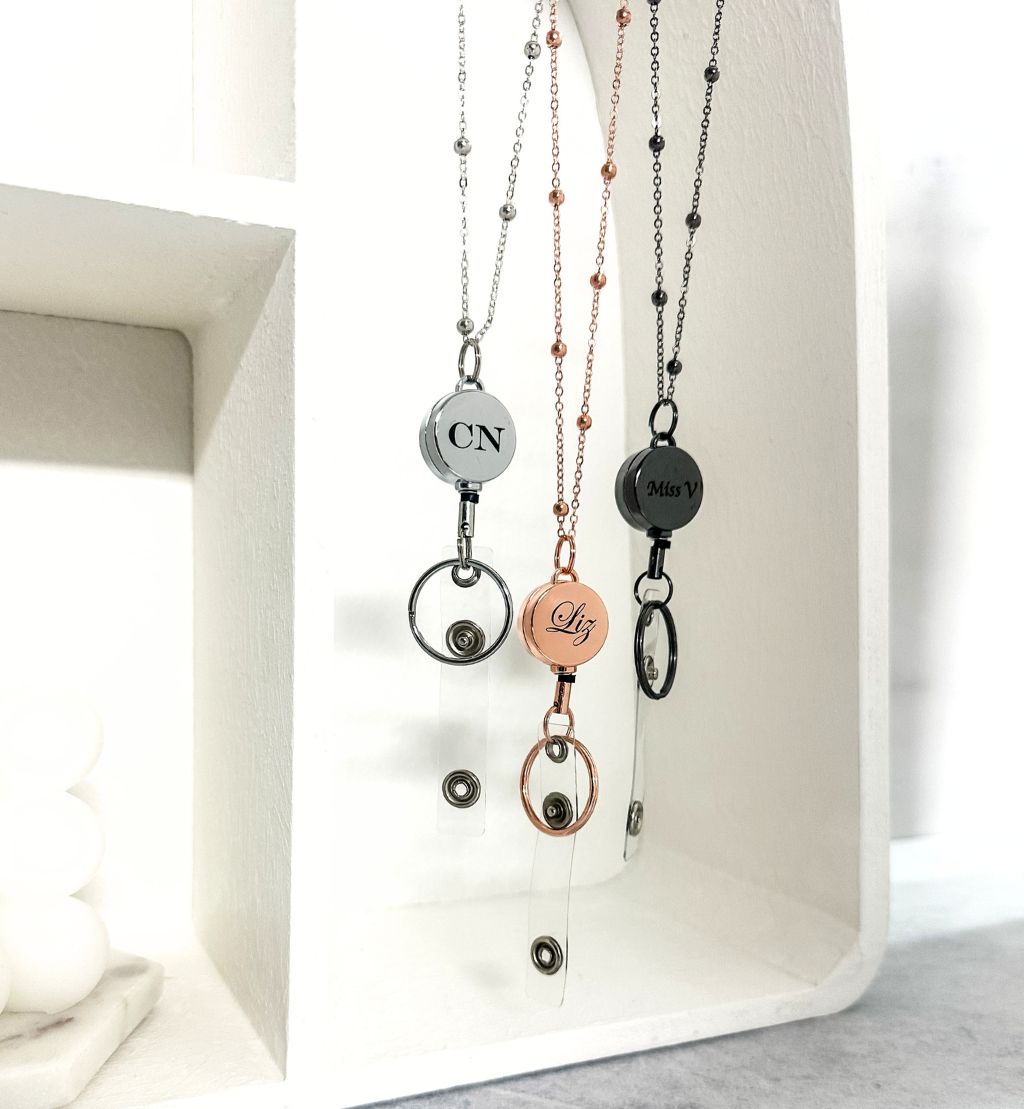 Beaded Personalised Retractable Badge Lanyard