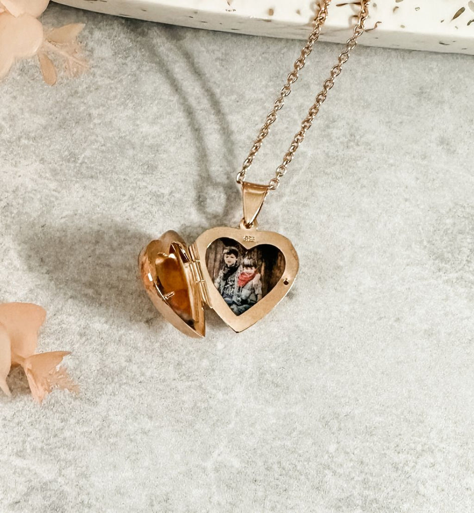 Personalised Rose Gold Heart Locket Pendant