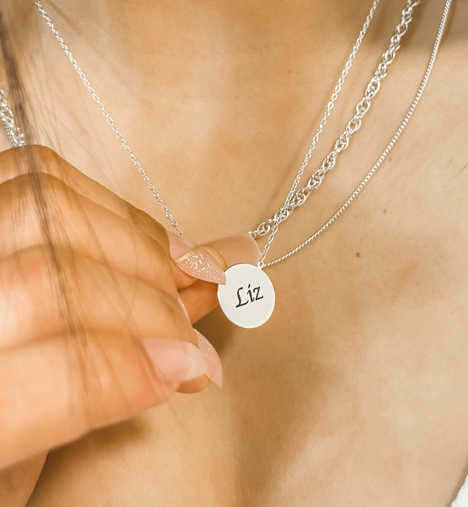 Circle initial necklace deals