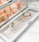 flora and Me initial keyring keychain personalised gift rose gold gold name