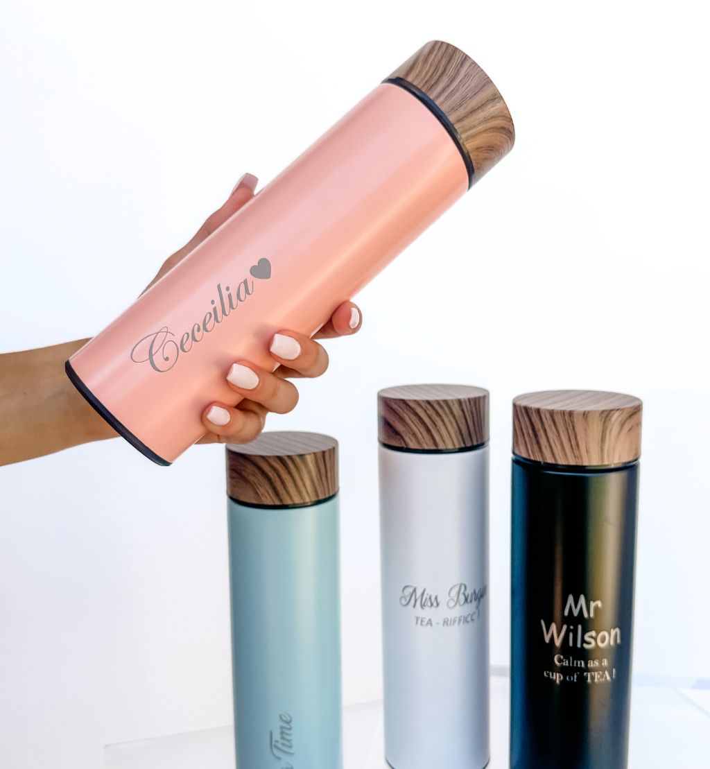 500ml Wood Grain Lid Personalised Infuser