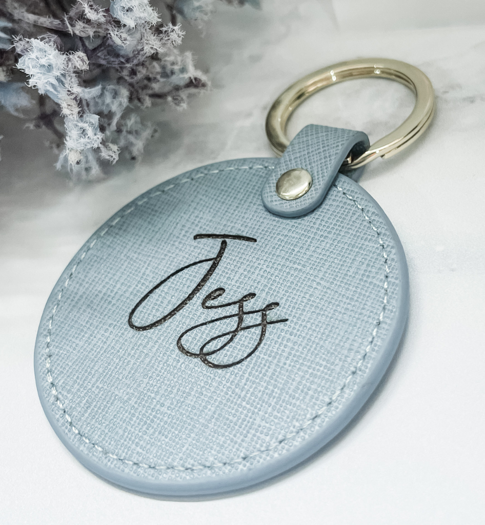 personalised luxury leather keyring keychain key