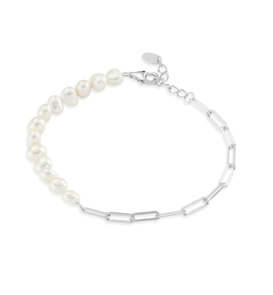 Oblong & Pearl Bracelet