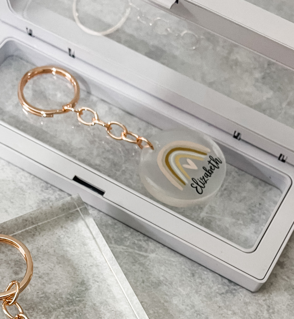 HOPE Personalised Keyring keychain gift print rose gold gold silver acrylic epoxy fashion