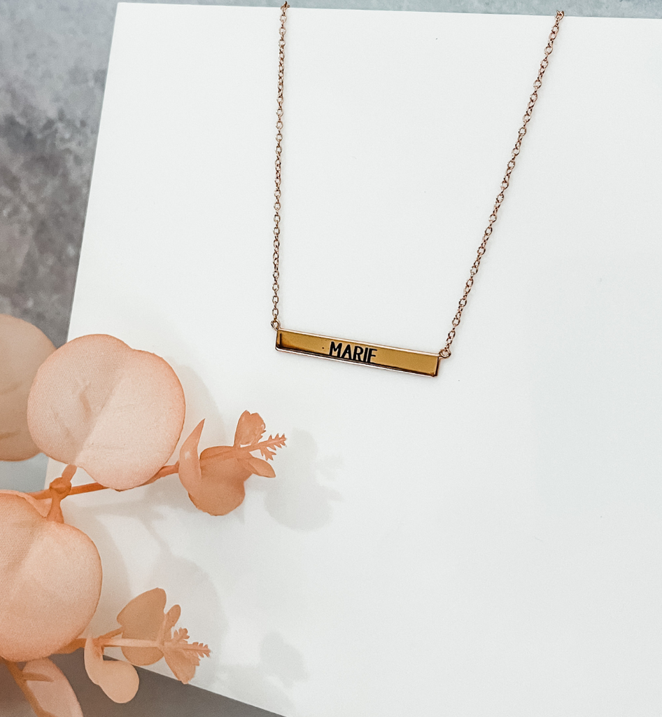Narrow Plate Personalised Name Necklace gift