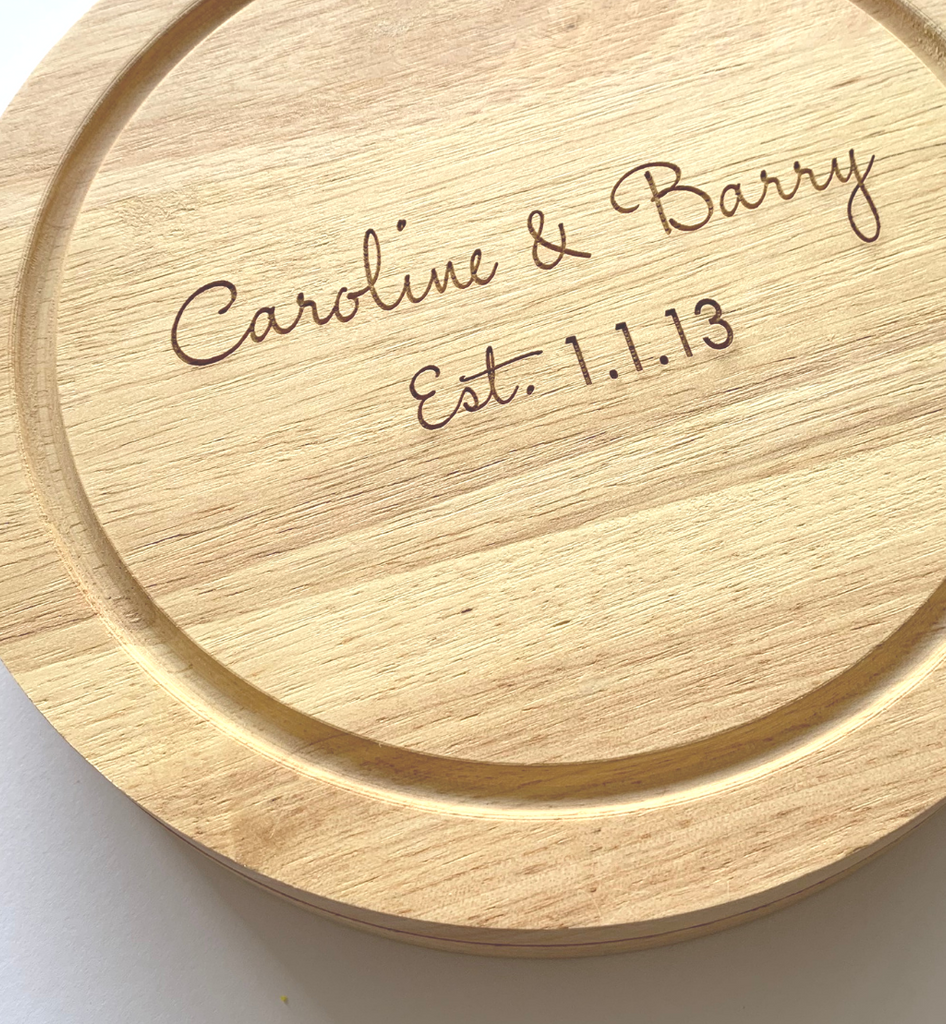 Personalised Round Swivel Cheese Board Sets