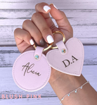 personalised luxury leather keyring keychain key