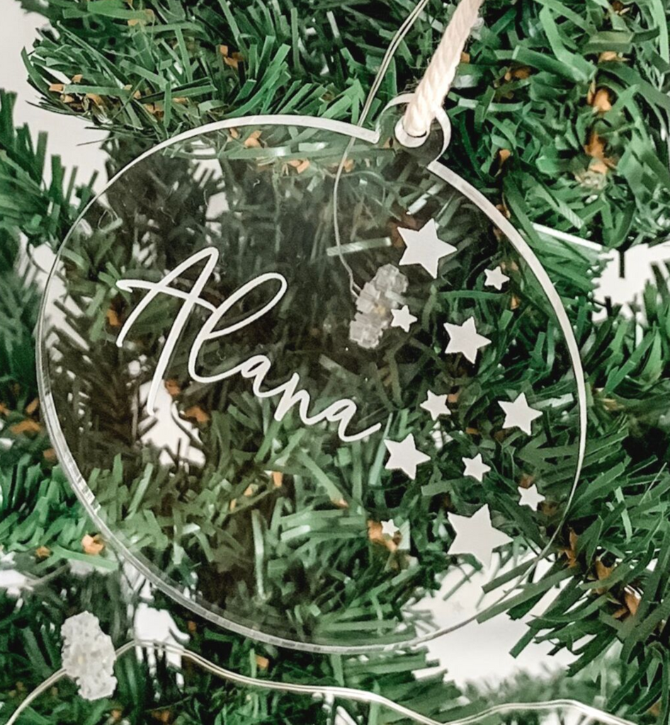 PERSONALISED SOLID ROUND CHRISTMAS ORNAMENT CLEAR