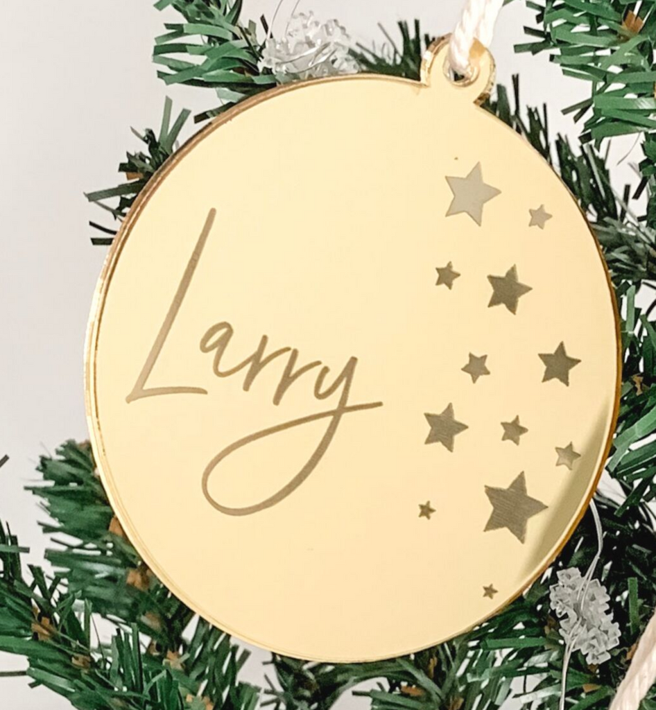 PERSONALISED SOLID ROUND CHRISTMAS ORNAMENT GOLD
