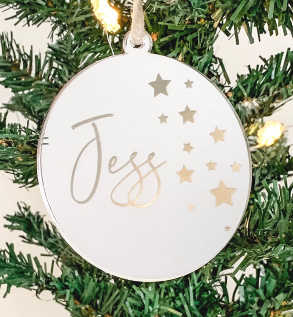 PERSONALISED SOLID ROUND CHRISTMAS ORNAMENT SILVER